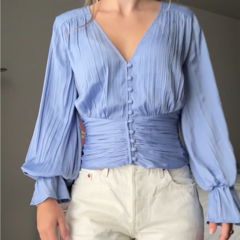 Anthropologie Light Blue Blouse